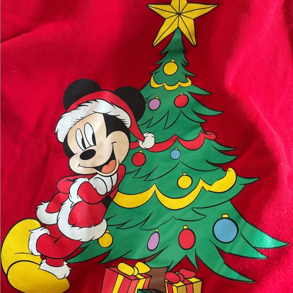 Red Mickey Mouse Christmas Sweatshirt - Picture 3 of 3